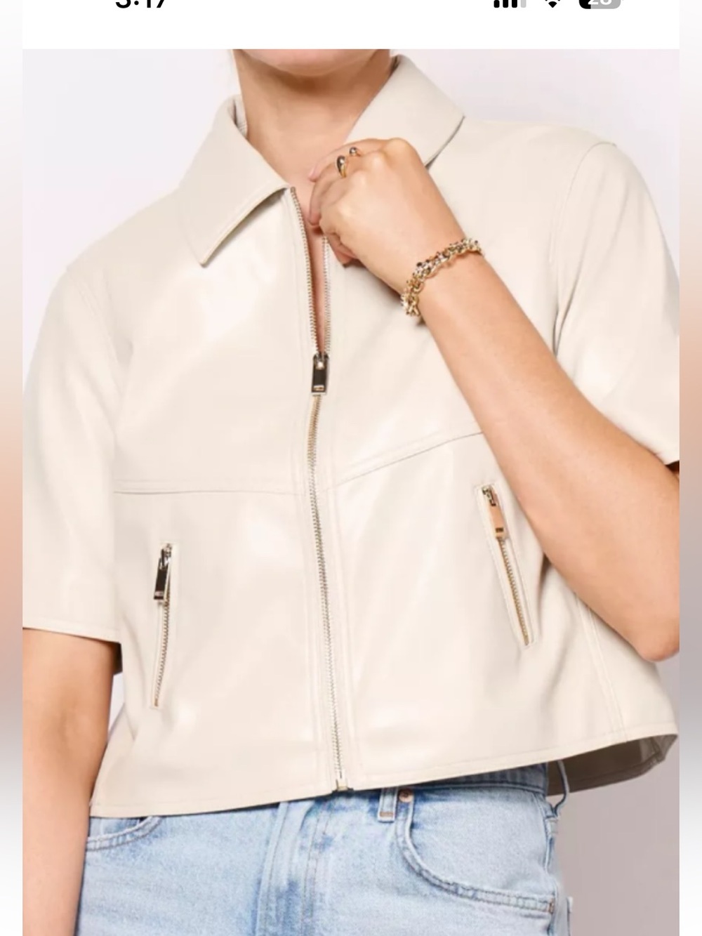 Evereve Billie Bomber Faux Leather  XS